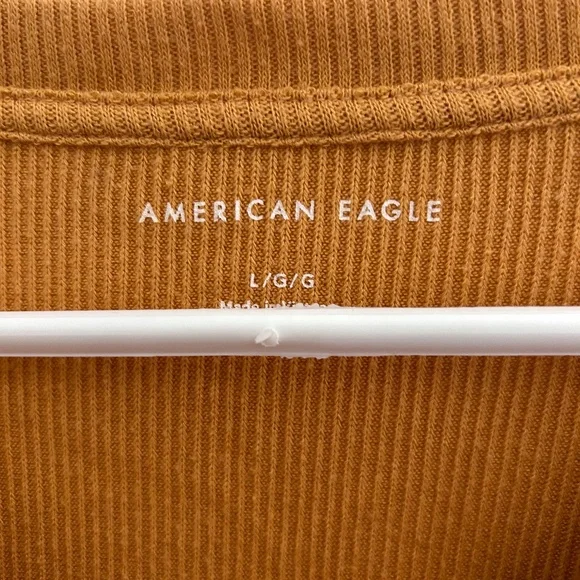 Mustard Yellow Ribbed Button Tee - Picture 2 of 3